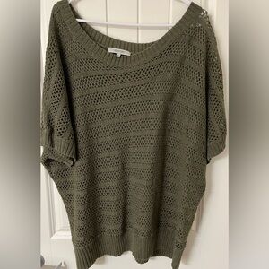 Women's Olive Knit Crew Neck Sweater